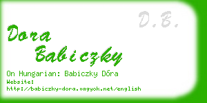 dora babiczky business card