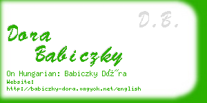 dora babiczky business card